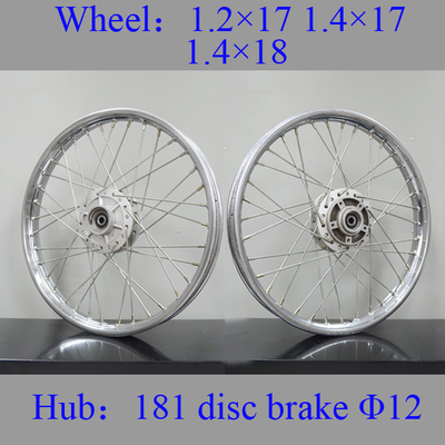 Universal Spoked Motorcycle Wheels Custom Color Standard Size For Biz Disc